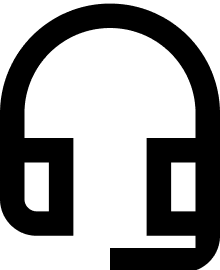 Stylized drawing of a set of headphones